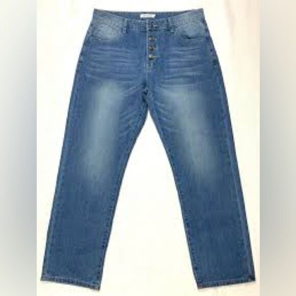 Misslook Button Fly Relaxed Leg Jeans Blue Size XL - Picture 1 of 5